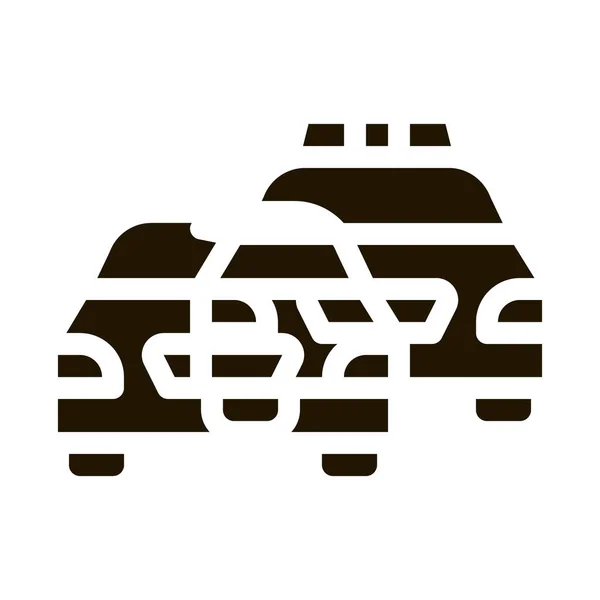 Поліція Кримінальний Автомобіль Гліф Значок Вектор Поліція Кримінальний Автомобіль Знак — стоковий вектор