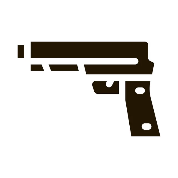 Iron Shooting Gun Glyphe Icône Vecteur Iron Shooting Gun Sign — Image vectorielle