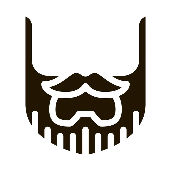 Beard Mustache Whisker Glyph Icon Vector Beard Mustache Whisker Sign — Stock Vector