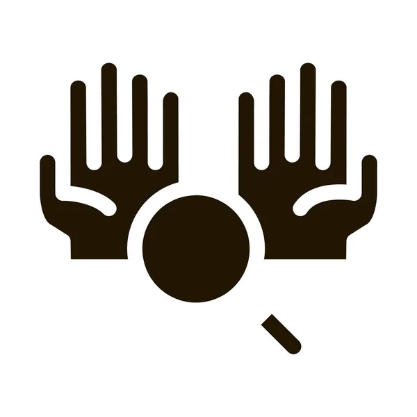 Vecteur Icônes Glyphe Mains Loupe Les Mains Loupe Illustration Symbole — Image vectorielle