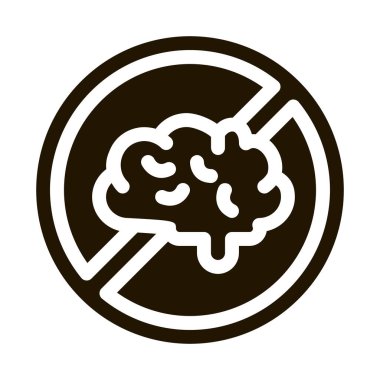 Beyin Çarpması Mark glyph simge vektörü. Beyin Çarpması İşareti İşareti. izole edilmiş sembol çizimi