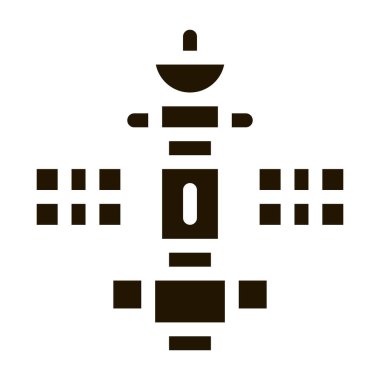 Uzay Uydu İstasyonu sembol vektörü. Uzay Uydu İstasyonu İşareti. izole edilmiş sembol çizimi