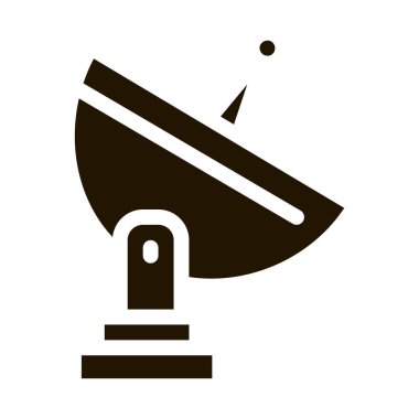 Uydu Radyo Anten sembol vektörü. Uydu Radyo Anten İşareti. izole edilmiş sembol çizimi