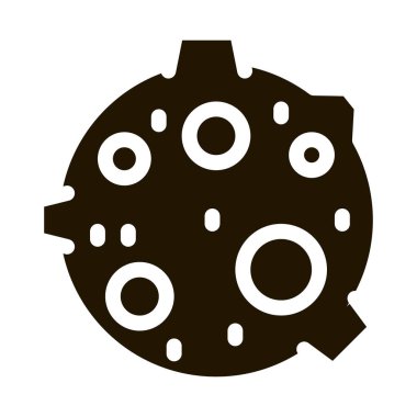 Krater simge vektörlü uydu. Kraterli Ay işareti. izole edilmiş sembol çizimi