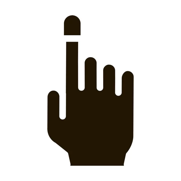 Палець Наперсток Гліф Значок Вектор Палець Наперсток Знак Ізольована Ілюстрація — стоковий вектор