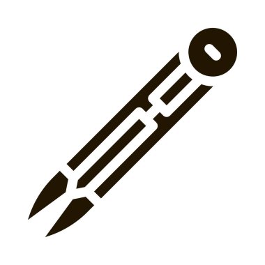 Pusula glifinin simge vektörü dikilüyor. Pusula İşareti. izole edilmiş sembol çizimi