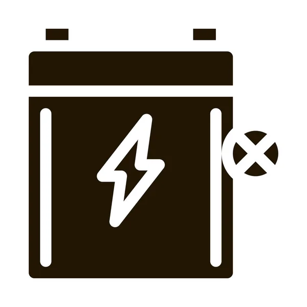 Symbolvektor Für Tote Batterie Totes Batteriezeichen Isolierte Symbolillustration — Stockvektor