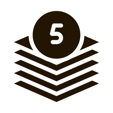 Beş katman sembol vektörü. Beş Katman İşareti. izole edilmiş sembol çizimi