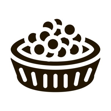 Sepetteki havyar sembolü vektörü. Havyar Sepet Tabelasında. izole edilmiş sembol çizimi