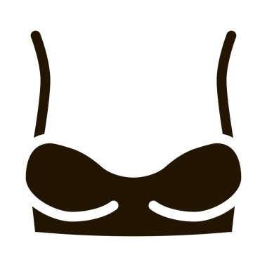 Kablolu sütyen sembolü vektörü. İç çamaşırı sütyen işareti. izole edilmiş sembol çizimi