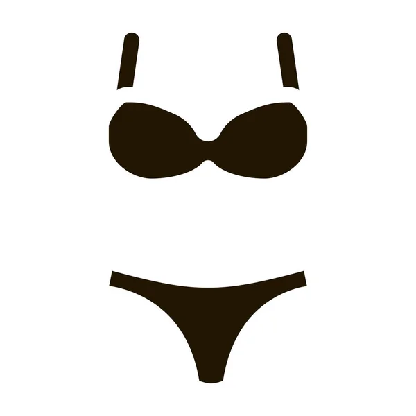 水泳スーツグリフアイコンベクトル 水着姿で登場 孤立したシンボルイラスト — ストックベクタ