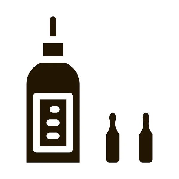 Illustrazione del glifo vettoriale dell'icona delle capsule della bottiglia — Vettoriale Stock