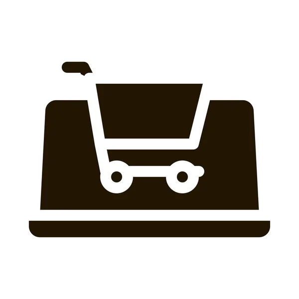 Icon de compras na Internet Icon Vector Glyph Ilustração — Vetor de Stock