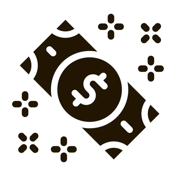 Illustration vectorielle de glyphe d'icône de billet d'argent — Image vectorielle