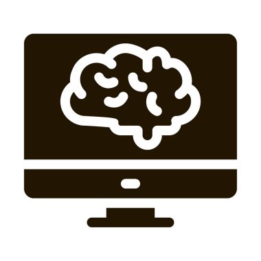 Simge Vektörü Görünümündeki Beyin Çizimi