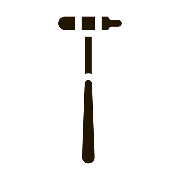 Illustrazione del glifo vettoriale dell'icona del martello riflesso — Vettoriale Stock