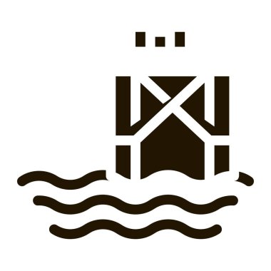 Yağ Denizi Platformu Simge Vektör Çizimi