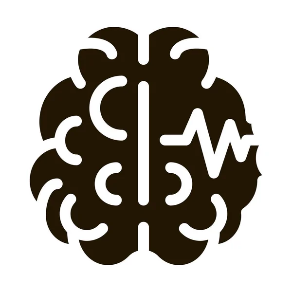 Illustrazione del glifo vettoriale dell'icona di impulso cerebrale — Vettoriale Stock