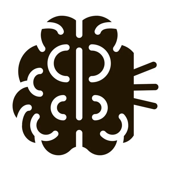 Ікона людського мозку Векторні ілюстрації Гліф — стоковий вектор