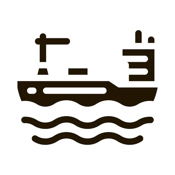 タンカー｜海アイコンベクトルグリフイラスト — ストックベクタ