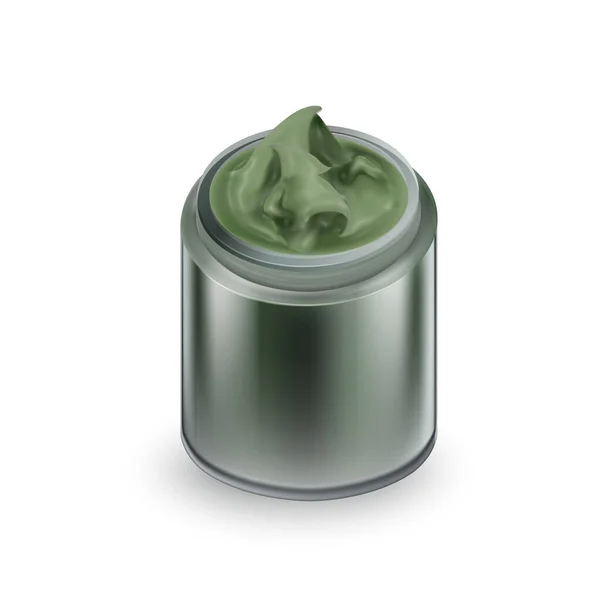 Gezichtsmasker Crème Make Cosmetische Package Vector Romige Masker Blanco Container — Stockvector