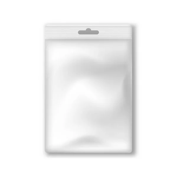 フェイシャルマスククリーム化粧品サシェベクトル マスクブランクプラスチックパッケージバッグ スキンケア美容室手順保湿 クレンジングアクセサリーテンプレート リアルな3Dイラスト — ストックベクタ