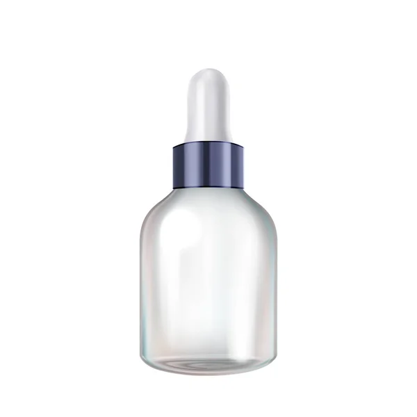 Eyedropper Blank Bottle Medicine Treatment Vector Dropper Farmacéutico Botella Transparencia — Vector de stock