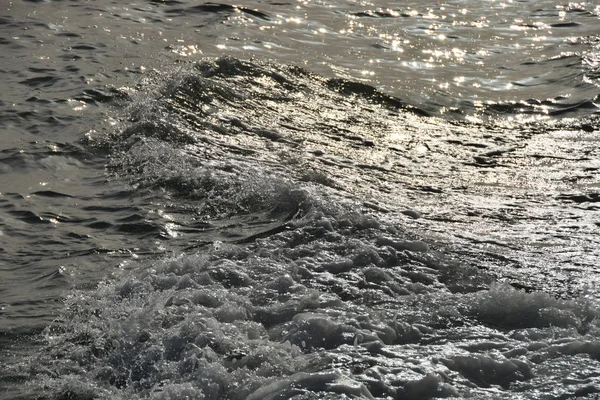 Olas Espuma Marina Superficie Del Agua — Foto de Stock