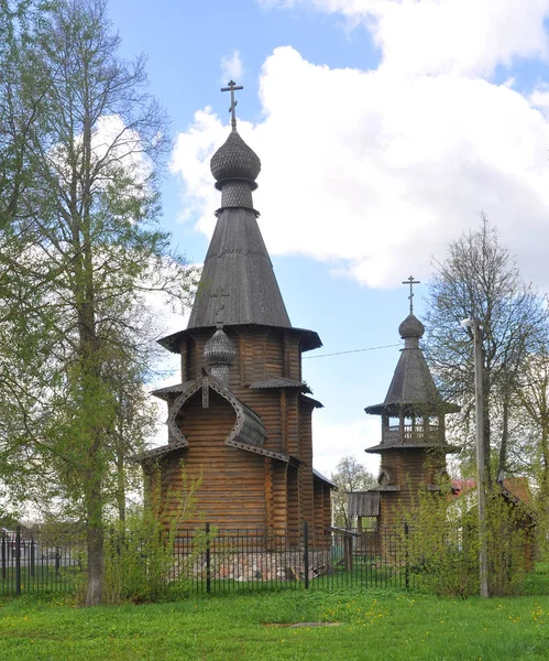 Iglesia Madera Basilio Grande Pueblo Zvenchatka Belarús —  Fotos de Stock