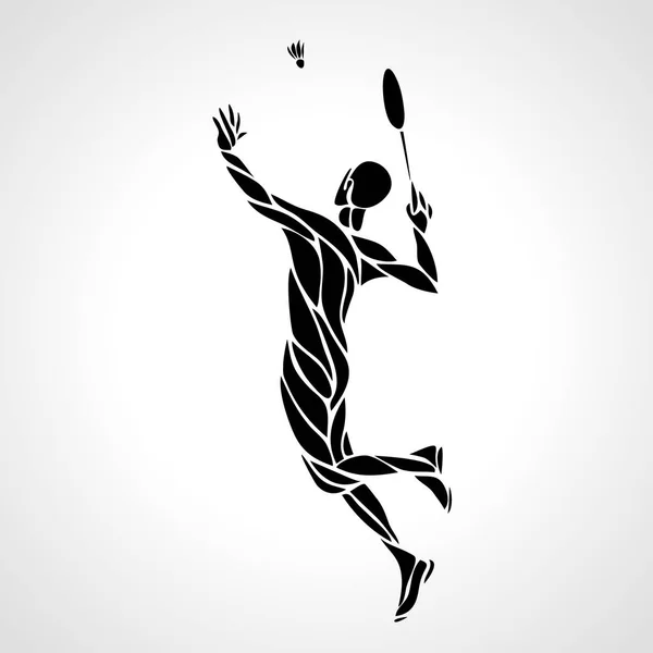 Kreatywnych sylwetka streszczenie badmintonista — Wektor stockowy