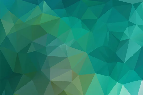 Fondo geométrico verde brillante abstracto, consta de triángulos. Fondo horizontal poligonal . — Vector de stock