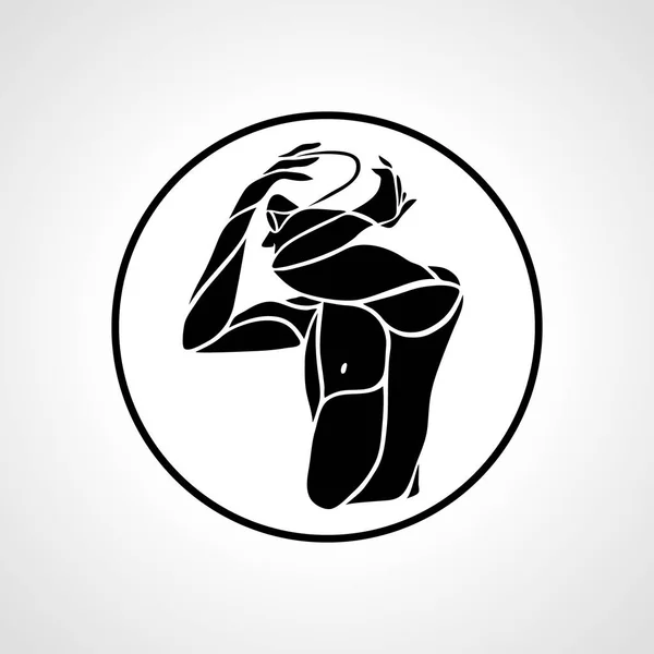 Икона плавания eps10. Плоская эмблема туловища креативный силуэт — стоковый вектор