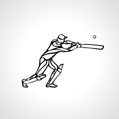 Kriket oynayan Batsman atlet. Vektör illüstrasyon eps10
