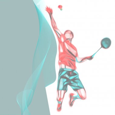 El ilanı, poster, web, broşür, dergi için alan ile Soyut profesyonel badminton oyuncu.
