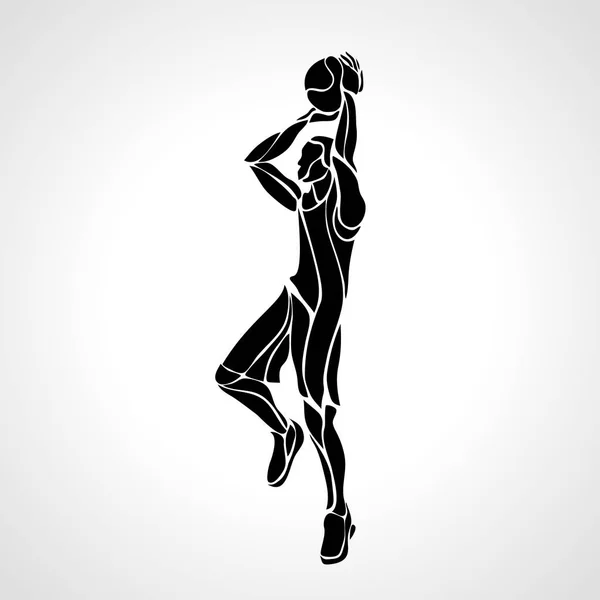 Joueur de basket. Slam Dunk noir créatif Silhouette — Image vectorielle