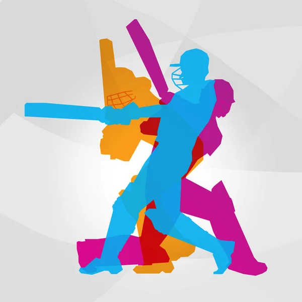 Passionerad professionell cricket idrottare i aktion logotyp Clipart — Stock vektor