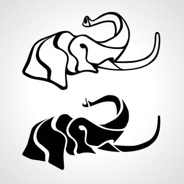 Fil kafası soyut. Fil hayvanat bahçesi logo vektörü