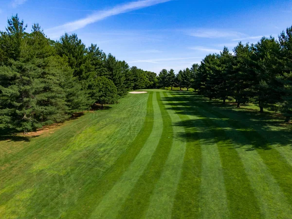 Arial Uitzicht New England Golfbaan Fairway — Stockfoto