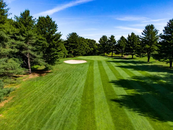 Nuovo Campo Golf Inghilterra Avvicina Verde — Foto Stock