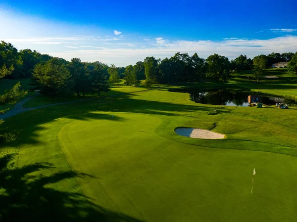 New England Golf Course Par Sobre Lagoa — Fotografia de Stock