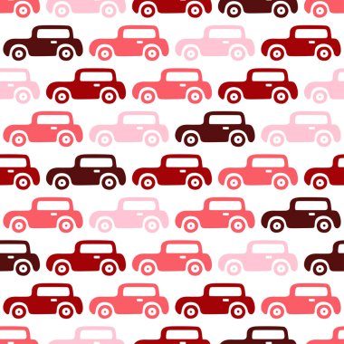 Doodle araba arka plan. Vektör sorunsuz bebek çocuk modeli. Doku duvar kağıdı, dolgular, web sayfası arka planı için.