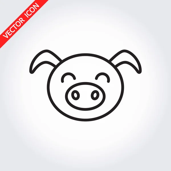 Icona testa di maiale . — Vettoriale Stock