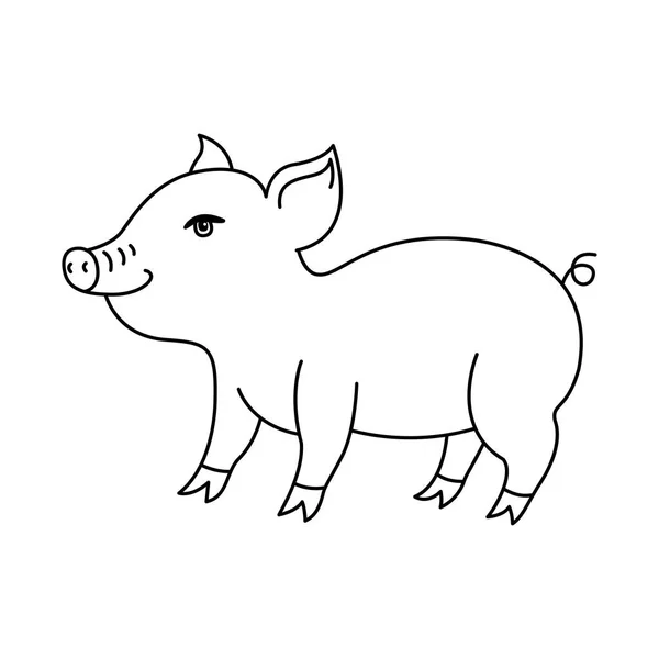 少し面白い豚漫画 かわいいデザインのベクトル図 — ストックベクタ
