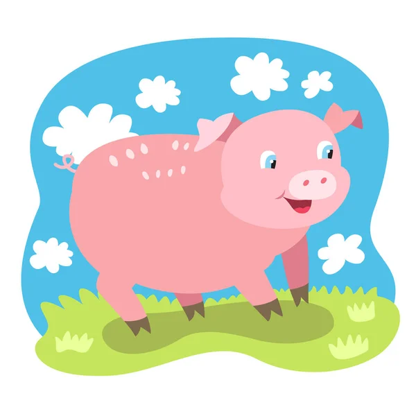 Drôle Dessin Animé Porc Illustration Vectorielle Pour Votre Design Mignon Illustration De Stock