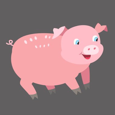 Komik domuz çizgi roman. Vektör çizim şirin tasarımınız için.