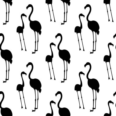 Vektör flamingo kuşu ile seamless modeli. Tekstil, Web sitesi arka plan, kitap kapağı, ambalaj için kullanılabilir.