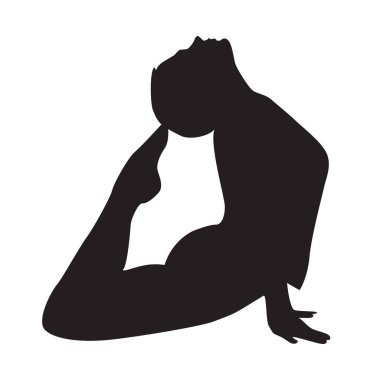 Kız yoga siluet. Bu kullanılabilir logo, sembol, simge, Infographic öğesi olarak -.