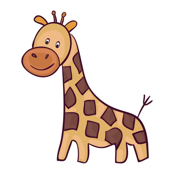 Netter Giraffen Cartoon Vorlage Für Stil Design lizenzfreie Stockillustrationen