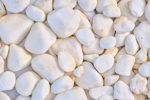 Texture of large white stones. Rounded stone texture. Background in the form of white rocks.