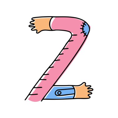 deli eller alfabesi, elle çizilmiş harf Z